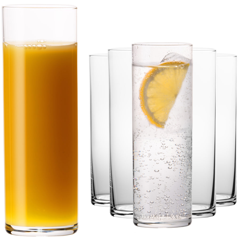 PLATINUX Wysokie szklanki do picia 240 ml (maks. 200 ml) 6 sztuk Szklanki do soków ze szkła Można myć w zmywarce