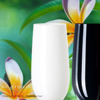 PLATINUX Czarne i Białe stabilne kieliszki do szampana Zestaw 6-częściowy 160ml (maks. 210ml) Szklanki do Prosecco ze szkła